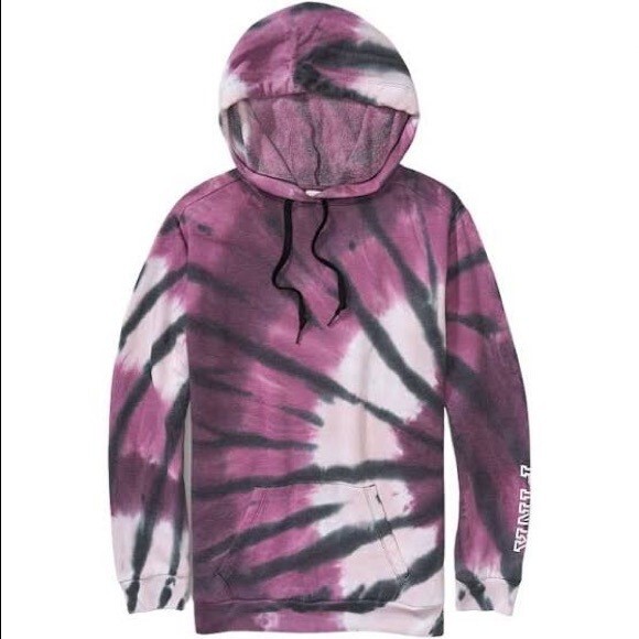 PINK Victoria's Secret Tops - Victoria’s Secret PINK Limited Edition Purple Tie Dye Drawstring Zip Up Jacket